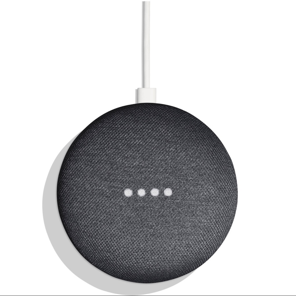 Google Home Mini with wall plug mount black